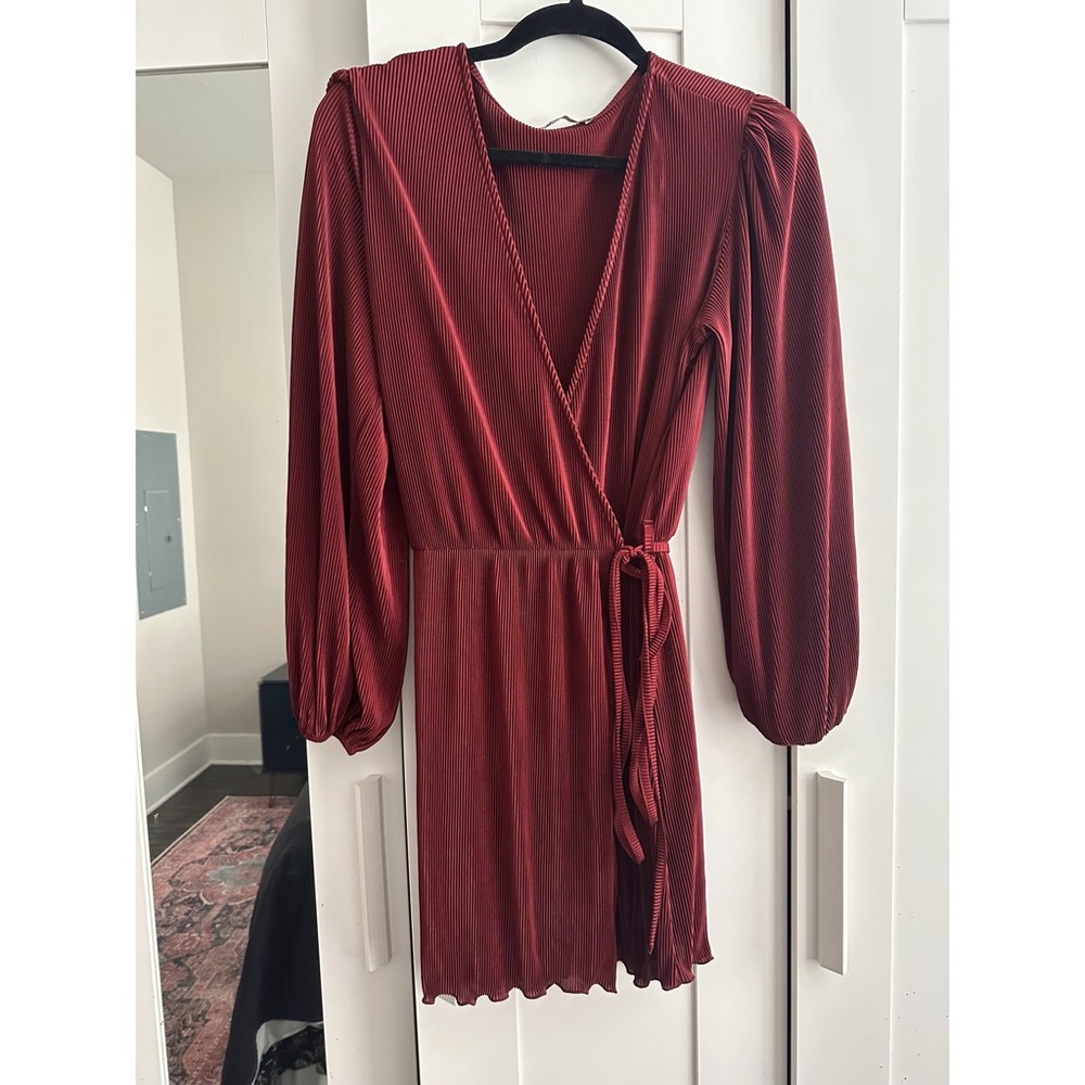 Zara wrap dress burgundy size small